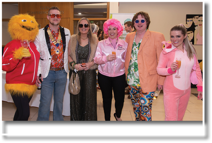 Julie Davidson, IDEXx;  Colin McCrea, AVSPNI President; Claire McCrae, Craemill Veterinary Clinic; Fiona McFarland, IMV Imaging, Chris Elliott, Boehringer Ingelheim; and Gemma Vance of Elanco 