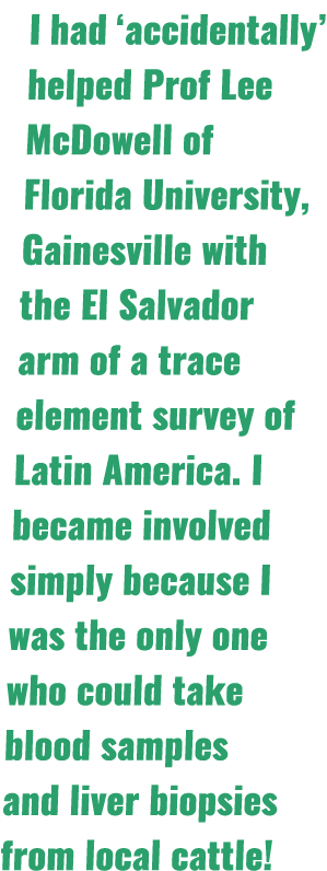 I had  accidentally  helped Prof Lee McDowell of Florida University, Gainesville with the El Salvador arm of a trace    