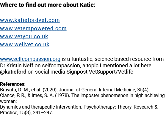 Where to find out more about Katie: www katiefordvet com www vetempowered com www vetyou co uk www wellvet co uk www    