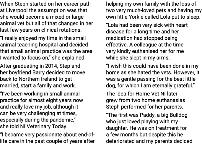 When Steph started on her career path at Liverpool the assumption was that she would become a mixed or large animal v   