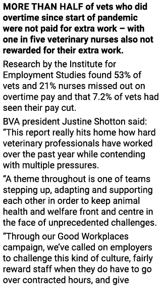 More than half of vets who did overtime since start of pandemic were not paid for extra work   with one in five veter   