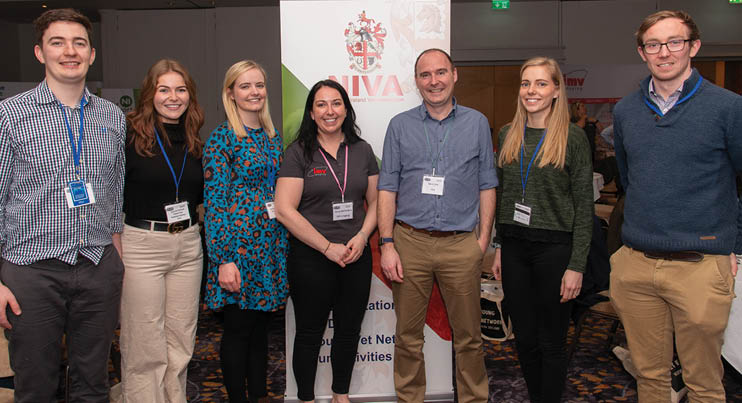 YVN Committee: Mark sSavage, Connie Nicholl, YVN NI Chair Rachel Davey, NIVA JVP Fiona McFarland; NIVA President Mark Lyttle, Glenda Ward and Dermot McInerney 