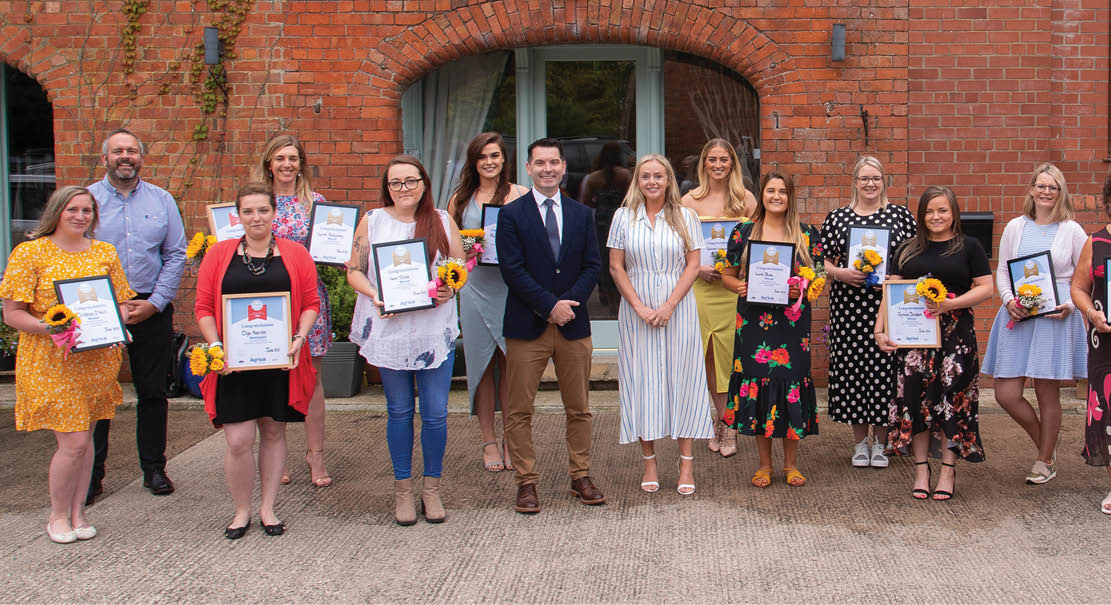 Finalists and winners with Agria Head of Vet Channel; AVSPNI President Shane Murray; Louise Taylor, Regional Organiser BVNA;  and Susie Hill Agria Business Development Manger NI 