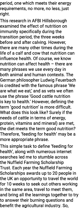 period, one which meets their energy requirements, no more, no less, just right  This research in AFBI Hillsborough e   
