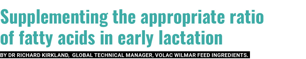 Supplementing the appropriate ratio of fatty acids in early lactation By Dr Richard Kirkland, Global Technical Manage   