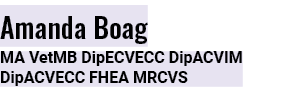 Amanda Boag MA VetMB DipECVECC DipACVIM DipACVECC FHEA MRCVS