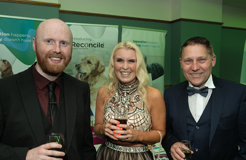 Peter McCloskey, City Vets, with Emma and Geoff Clarke of Adnance Vets.