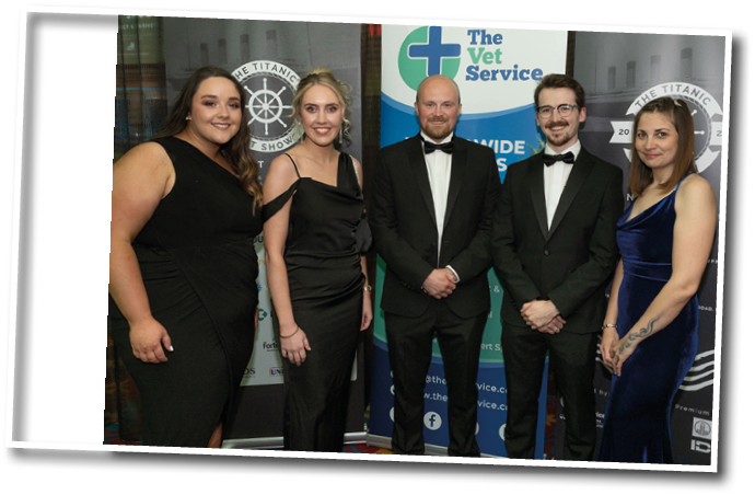 Courtney White, Hannah Richmond, Ed Taylor, Jordan Orr, and Amy Afford, with The Vet Service.