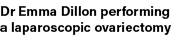Dr Emma Dillon performing a laparoscopic ovariectomy