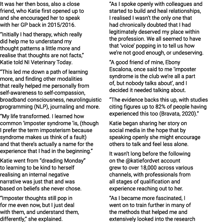 It was her then boss, also a close friend, who Katie first opened up to and she encouraged her to speak with her GP b...