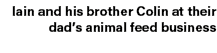Iain and his brother Colin at their dad’s animal feed business