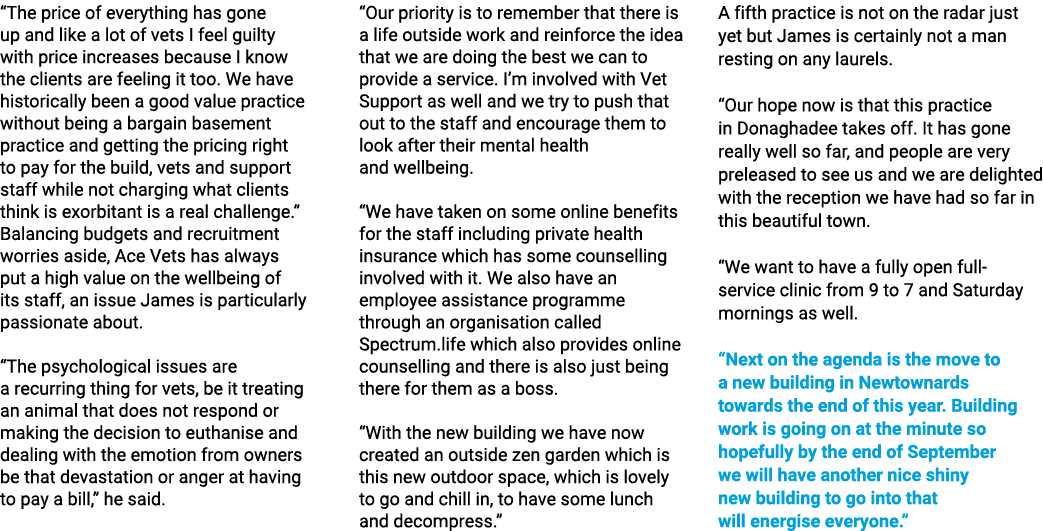 “The price of everything has gone up and like a lot of vets I feel guilty with price increases because I know the cli...