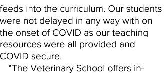 feeds into the curriculum  Our students were not delayed in any way with on the onset of COVID as our teaching resour   