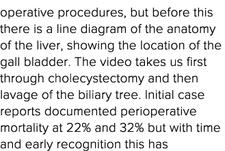 operative procedures, but before this there is a line diagram of the anatomy of the liver, showing the location of th   