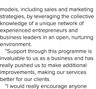 models, including sales and marketing strategies, by leveraging the collective knowledge of a unique network of exper   
