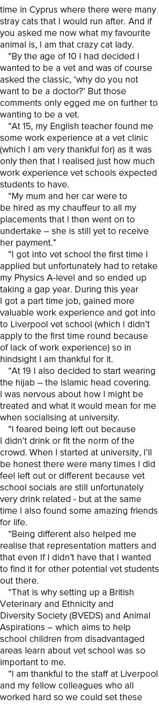 time in Cyprus where there were many stray cats that I would run after  And if you asked me now what my favourite ani   