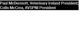 Paul McDermott, Veterinary Ireland President; Colin McCrea, AVSPNI President