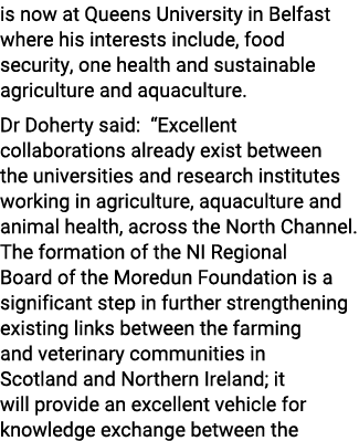 is now at Queens University in Belfast where his interests include, food security, one health and sustainable agricul...