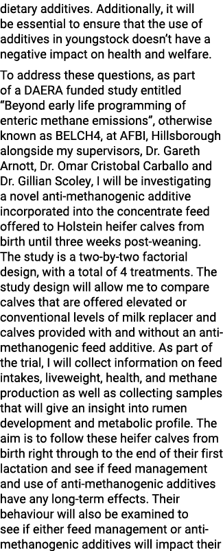 dietary additives. Additionally, it will be essential to ensure that the use of additives in youngstock doesn’t have ...