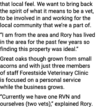 that local feel. We want to bring back the spirit of what it means to be a vet, to be involved in and working for the...
