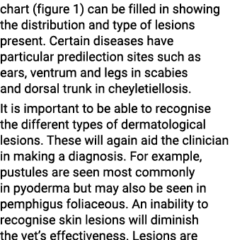 chart (figure 1) can be filled in showing the distribution and type of lesions present. Certain diseases have particu...