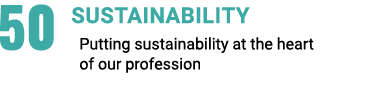 50 sustainability Putting sustainability at the heart of our profession