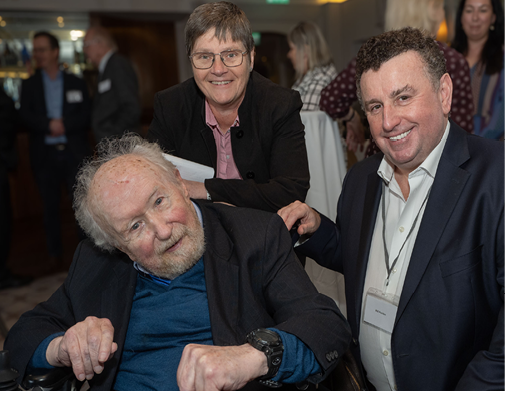 Des Thompson with RCVS President Susan Paterson, and Bill Penton.