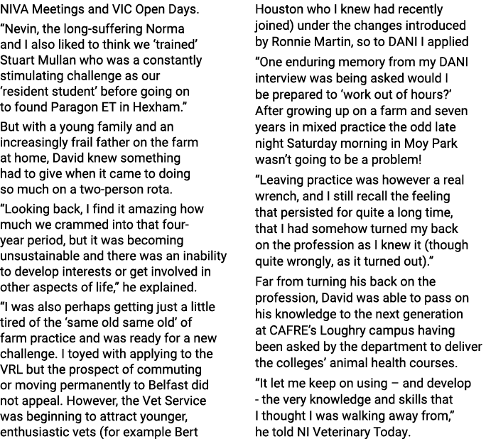 NIVA Meetings and VIC Open Days. “Nevin, the long-suffering Norma and I also liked to think we ‘trained’ Stuart Mulla...