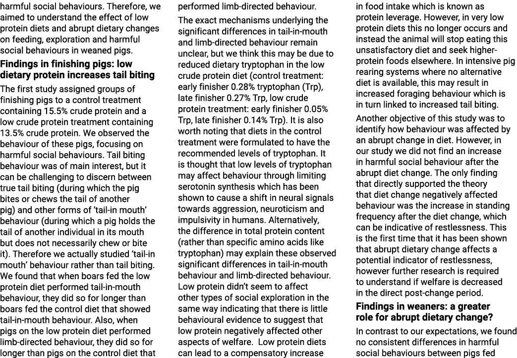 harmful social behaviours. Therefore, we aimed to understand the effect of low protein diets and abrupt dietary chang...