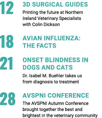 12 3D surgical guides Printing the future at Northern Ireland Veterinary Specialists with Colin Dickson 18 Avian Infl...