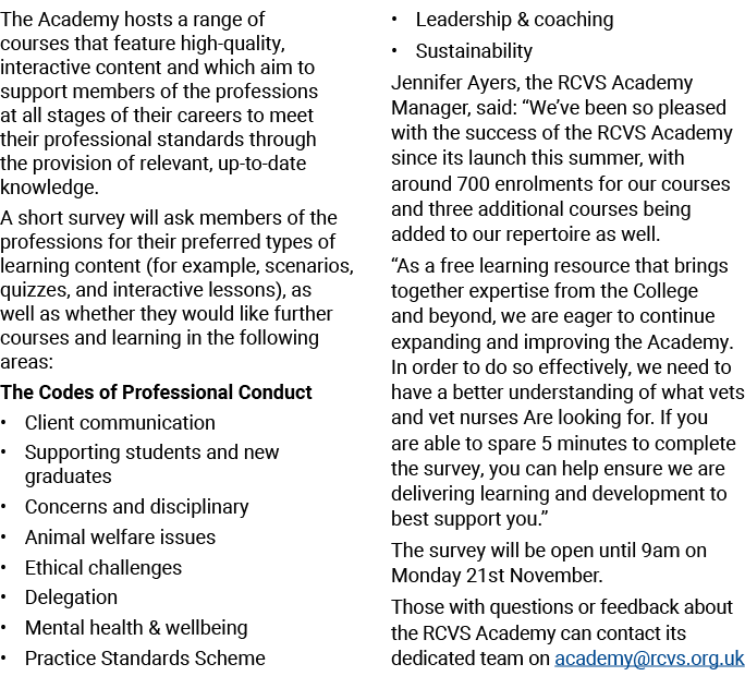 The Academy hosts a range of courses that feature high-quality, interactive content and which aim to support members ...