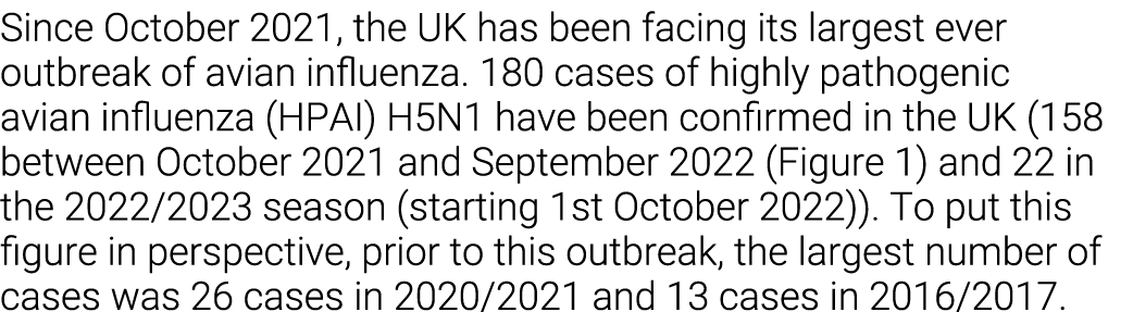 Since October 2021, the UK has been facing its largest ever outbreak of avian influenza. 180 cases of highly pathogen...
