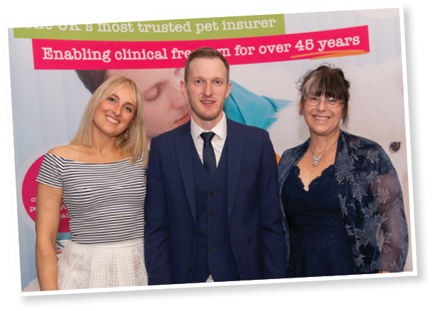 Becky Kidd, Phil Hardy and Tracey Moreby, of Petplan.,