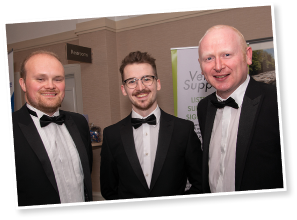 Ed Taylor and Jordan Orr of Vet Services, and Chris Elliott of Boehringer Ingelheim.