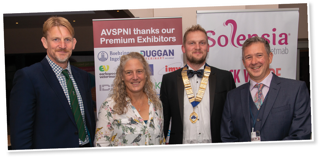 AVSPNI President Colin McCrae with keynote speakers James Husband, Fiona Lovatt and Owen Atkinson.