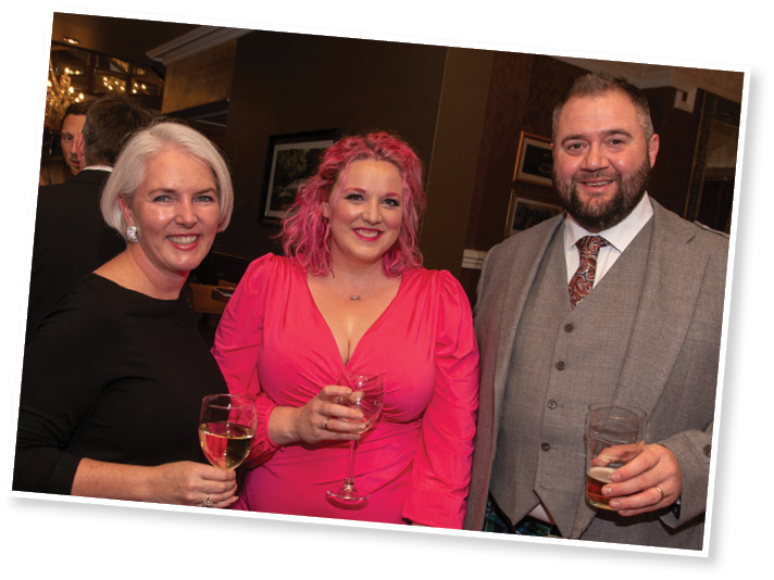 Clare O'Neill of HIPRA, with Anna Barron Moore and Stuart Barron of Vets4Pets Longstone.