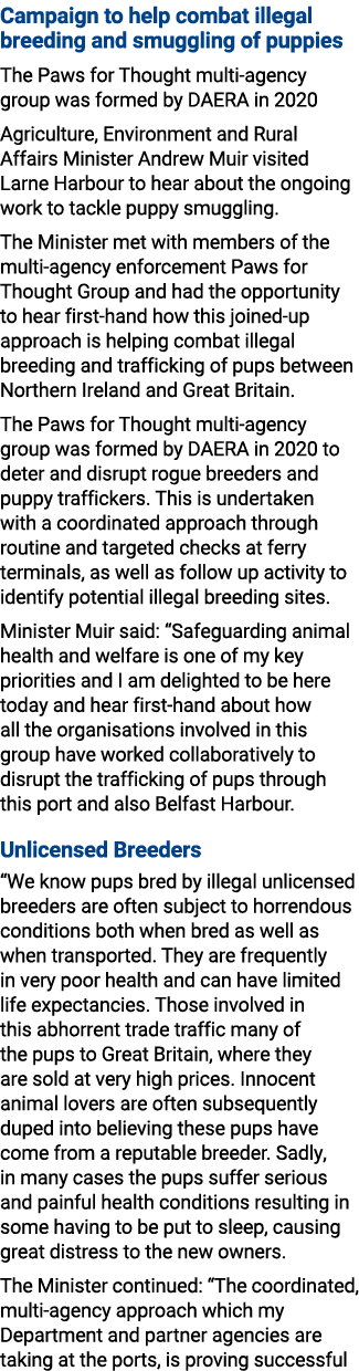 Campaign to help combat illegal breeding and smuggling of puppies The Paws for Thought multi agency group was formed ...