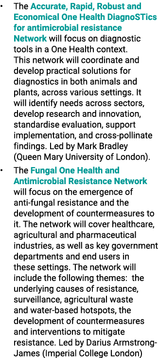 • The Accurate, Rapid, Robust and Economical One Health DiagnoSTics for antimicrobial resistance Network will focus o...