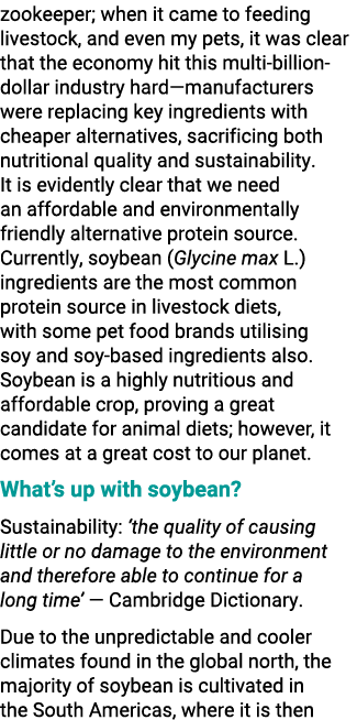 zookeeper; when it came to feeding livestock, and even my pets, it was clear that the economy hit this multi billion ...