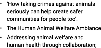 • ‘How taking crimes against animals seriously can help create safer communities for people too’. • The Human Animal ...