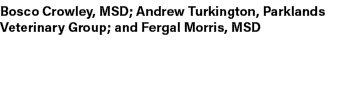 Bosco Crowley, MSD; Andrew Turkington, Parklands Veterinary Group; and Fergal Morris, MSD