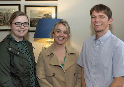 Hannah Abram and Catherine Gorman of Cedar Grove Vets with Alan Hartley of Cedarmount Vets.