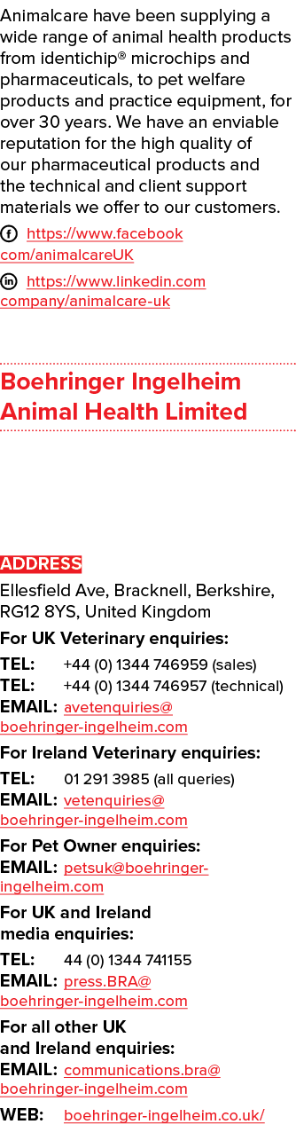Animalcare have been supplying a wide range of animal health products from identichip® microchips and pharmaceuticals...