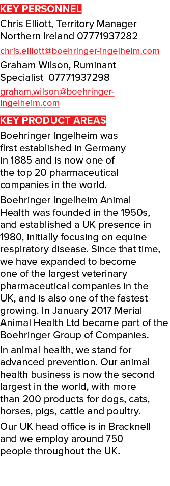 KEY PERSONNEL Chris Elliott, Territory Manager Northern Ireland 07771937282 chris.elliott@boehringer ingelheim.com Gr...