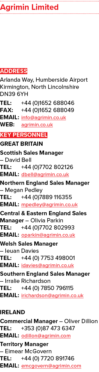 Agrimin Limited ADDRESS Arlanda Way, Humberside Airport Kirmington, North Lincolnshire DN39 6YH TEL: +44 (0)1652 6880...