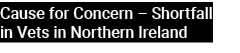Cause for Concern – Shortfall in Vets in Northern Ireland