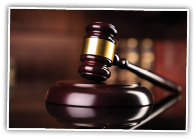 Law and justice. Wooden judge gavel, close-up view.