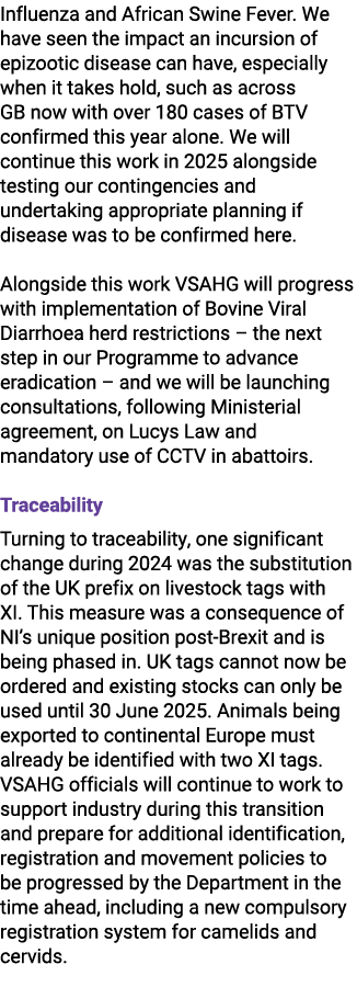 Influenza and African Swine Fever. We have seen the impact an incursion of epizootic disease can have, especially whe...