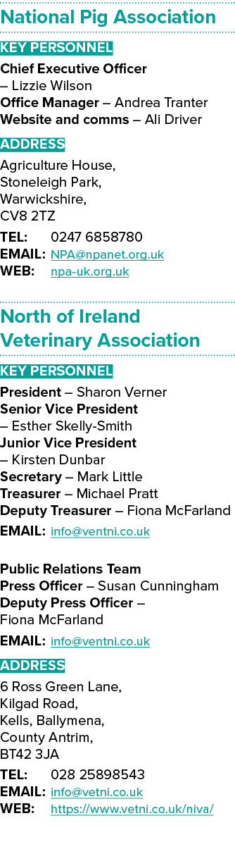 National Pig Association Key Personnel Chief Executive Officer – Lizzie Wilson Office Manager – Andrea Tranter Websit...