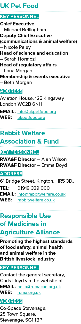 UK Pet Food Key Personnel Chief Executive – Michael Bellingham Deputy Chief Executive (communications & animal welfar...